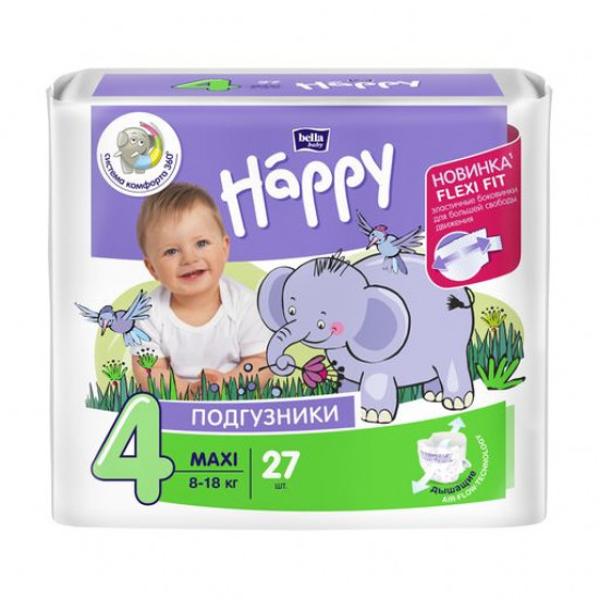 Bella Baby Happy Maxi diapers size 4, 8-18 of kg, 27 pieces Bella Baby Happy Maxi diapers size 4, 8-18 of kg, 27 pieces