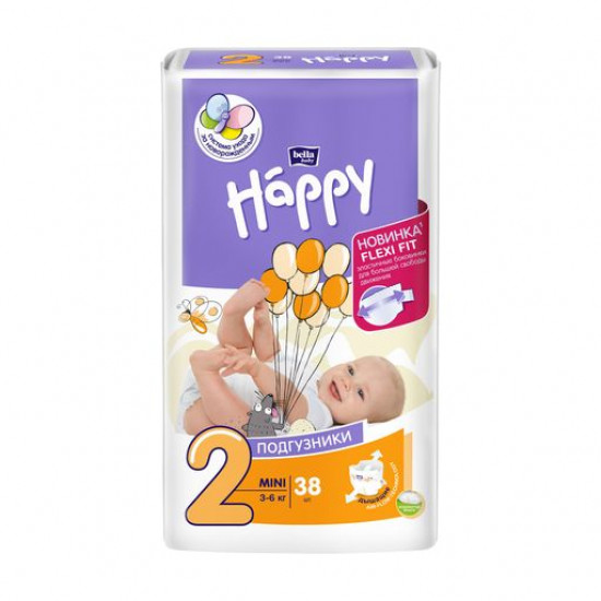 Bella Baby Happy Mini diapers size 2 (3-6 kg), 38 pieces Bella Baby Happy Mini diapers size 2 (3-6 kg), 38 pieces