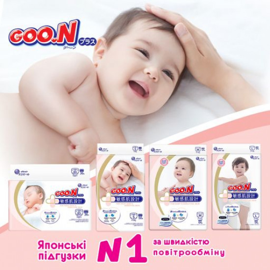 The Goo.N Plus diapers on velcros, size L (6-12 kg) a unisex, 54 pieces The Goo.N Plus diapers on velcros, size L (6-12 kg) a unisex, 54 pieces