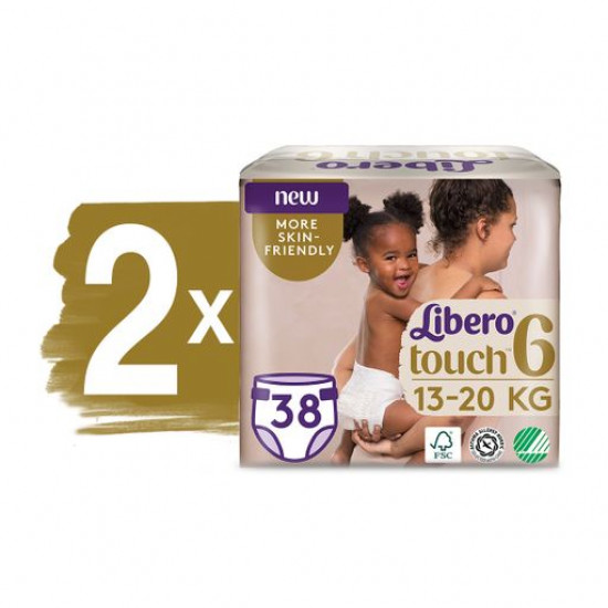 Libero Touch diapers size 6 (13-20 kg), 76 pieces Libero Touch diapers size 6 (13-20 kg), 76 pieces