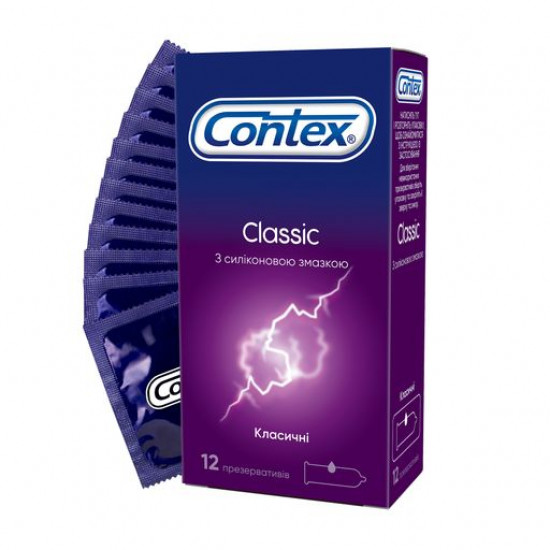 The Contex Classic condoms Classical with silicone lubricant, 12 pieces The Contex Classic condoms Classical with silicone lubricant, 12 pieces