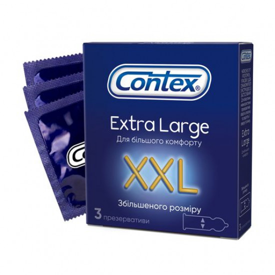Презервативи Contex Extra Large Збільшеного розміру, 3 шт Презервативи Contex Extra Large Збільшеного розміру, 3 шт