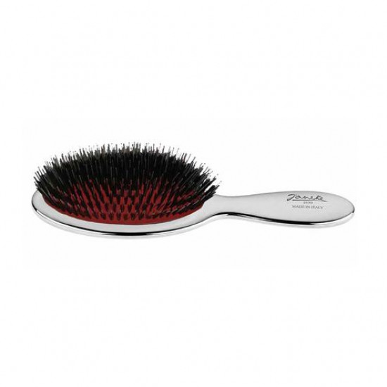Hairbrush of Janeke Mini Hair Brush Silver, with the chromeplated covering and a bristle of a boar, size S Hairbrush of Janeke Mini Hair Brush Silver, with the chromeplated covering and a bristle of a boar, size S