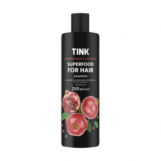 Шампунь Tink SuperFood For Hair Pomegranate & Keratin Shampoo Гранат і кератин, для фарбованого волосся, 250 мл Шампунь Tink SuperFood For Hair Pomegranate & Keratin Shampoo Гранат і кератин, для фарбованого волосся, 250 мл