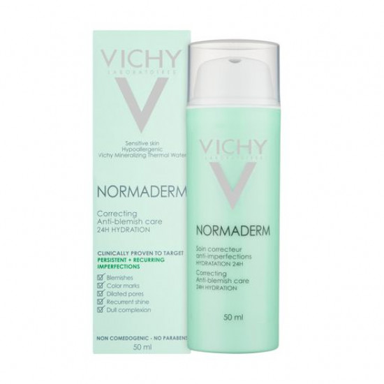 Means for complex correction of problem skin of the person Vichy Normaderm Correcting Anti-Blemish Care 24H Hydration, 50 ml Means for complex correction of problem skin of the person Vichy Normaderm Correcting Anti-Blemish Care 24H Hydration, 50 ml