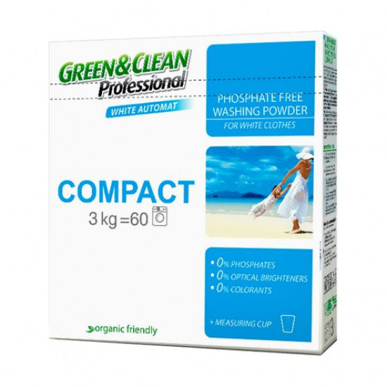 The laundry detergent Green&Clean Professional Compact for white clothes, 60 washings, 3 kg The laundry detergent Green&Clean Professional Compact for white clothes, 60 washings, 3 kg