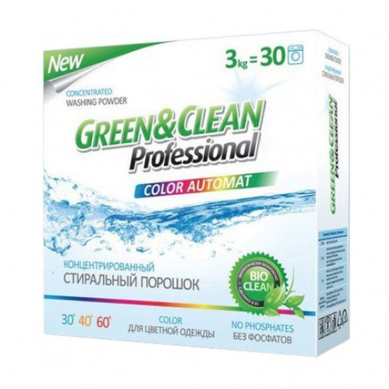 The laundry detergent Green&Clean Professional for color clothes, 30 washings, 3 kg The laundry detergent Green&Clean Professional for color clothes, 30 washings, 3 kg