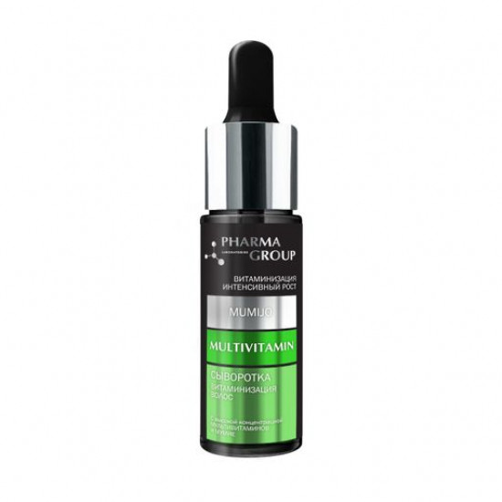 Multivitamina Pharma Group Laboratories serum + mummy, vitaminization of hair, 14 ml Multivitamina Pharma Group Laboratories serum + mummy, vitaminization of hair, 14 ml