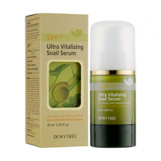 Serum for the person Dewytree Ultra Vitalizing Snail Serum with extract of a secret of a snail, 70 ml Serum for the person Dewytree Ultra Vitalizing Snail Serum with extract of a secret of a snail, 70 ml