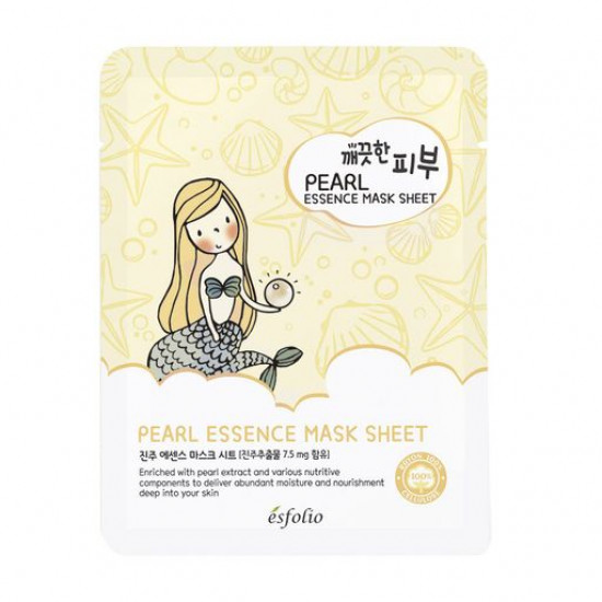 Fabric Esfolio Pearl Essence Mask Sheet face pack with pearls, 25 ml Fabric Esfolio Pearl Essence Mask Sheet face pack with pearls, 25 ml