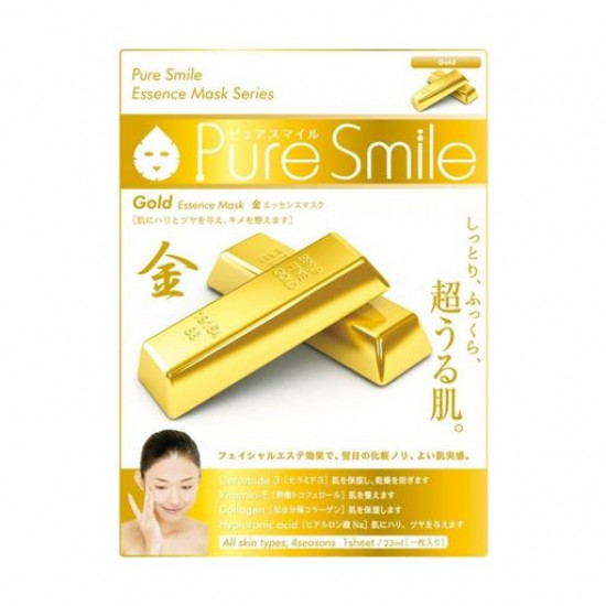 Тканевая маска для лица Pure Smile Essence Mask Series Gold с золотом, 23 мл
Тканевая маска для лица Pure Smile Essence Mask Series Gold с золотом, 23 мл