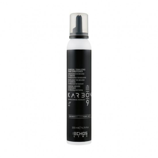 The toning skin conditioner of Echosline Karbon 9 Charcoal Tonalizing Foam Conditioner with activated carbon, 200 ml The toning skin conditioner of Echosline Karbon 9 Charcoal Tonalizing Foam Conditioner with activated carbon, 200 ml