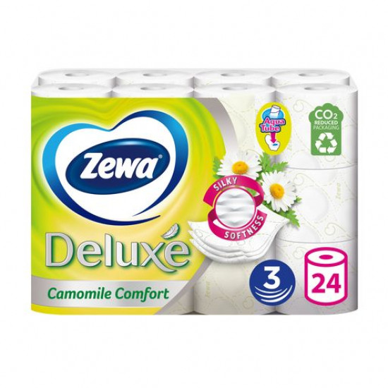 Туалетная бумага Zewa Deluxe Camomile Comfort с ароматом ромашки, 3-слойная, 150 отрывов, 24 рулона
Туалетная бумага Zewa Deluxe Camomile Comfort с ароматом ромашки, 3-слойная, 150 отрывов, 24 рулона