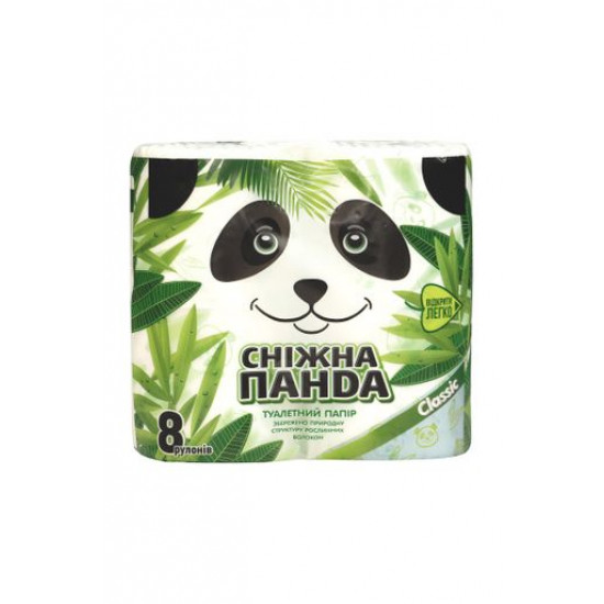 Toilet paper Snow Panda classic of 2-layer, 8 pieces. Toilet paper Snow Panda classic of 2-layer, 8 pieces.