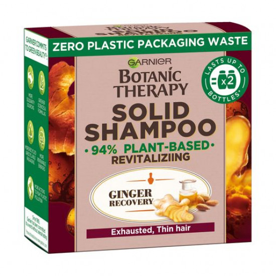 Твердий шампунь Garnier Botanic Therapy Solid Shampoo Імбирне відновлення для виснаженого, тонкого волосся, 60 г Твердий шампунь Garnier Botanic Therapy Solid Shampoo Імбирне відновлення для виснаженого, тонкого волосся, 60 г