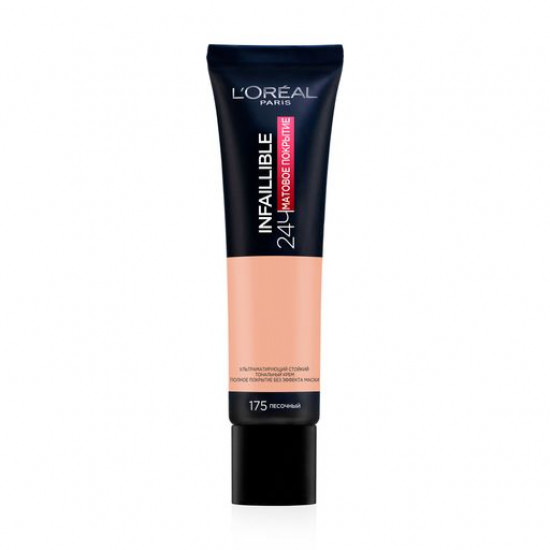 Ультраматуючий стійкий тональний крем для обличчя L'Oreal Paris Infaillible 24H Matte Cover Foundation 175 Sand, 30 мл Ультраматуючий стійкий тональний крем для обличчя L'Oreal Paris Infaillible 24H Matte Cover Foundation 175 Sand, 30 мл