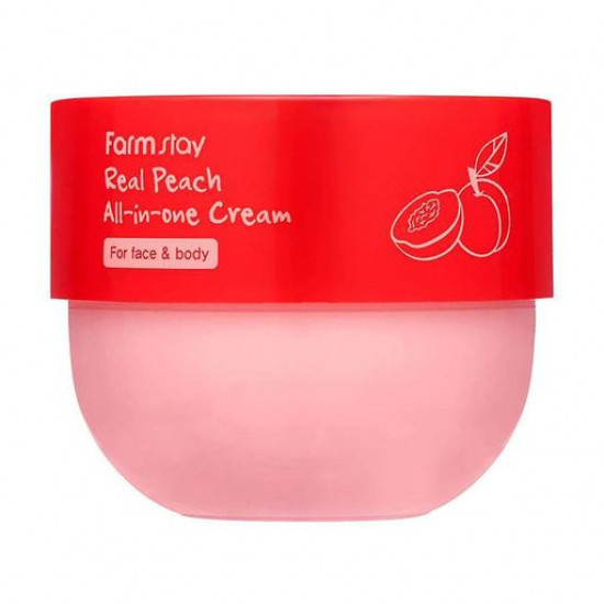 Universalny cream for a face and a body of FarmStay Real Peach All-In-One Cream with extract of a peach, 300 ml Universalny cream for a face and a body of FarmStay Real Peach All-In-One Cream with extract of a peach, 300 ml