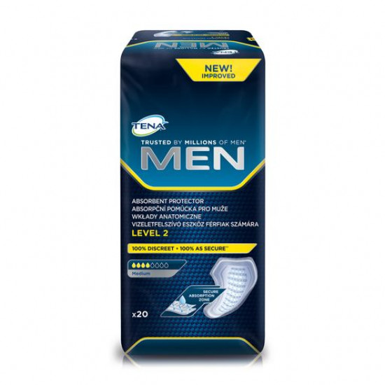 Urological laying men's TENA Men Level 2, 20 pieces Urological laying men's TENA Men Level 2, 20 pieces