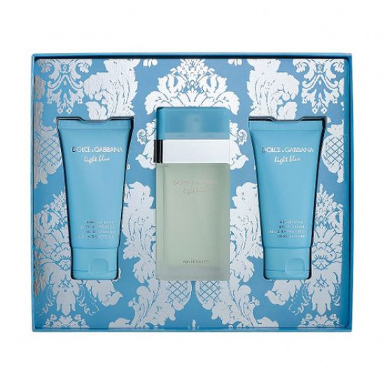 Markdown! The perfumed Dolce & Gabbana Light Blue set women's (toilet water, 50 ml + shower gel, 50 ml + body lotion, 50 ml) (without protective film) Markdown! The perfumed Dolce & Gabbana Light Blue set women's (toilet water, 50 ml + shower gel, 50 ml + body lotion, 50 ml) (without protective film)