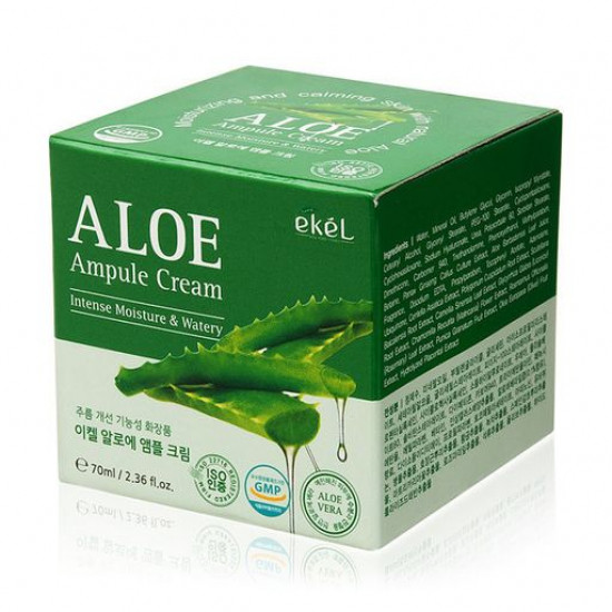Зволожуючий крем для обличчя Ekel Aloe Ampule з алое, 70 мл Зволожуючий крем для обличчя Ekel Aloe Ampule з алое, 70 мл