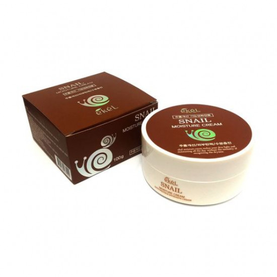 Зволожуючий крем для обличчя Ekel Snail Moisture Cream з муцином равлики Snail Moisture , засіб швидко вбирається і глибоко проникає, розгладжуючи та підтягуючи шкіру, покращуючи її загальний стан та зовнішній вигляд. Інтенсивно зволожує, зберігаючи надов Зволожуючий крем для обличчя Ekel Snail Moisture Cream з муцином равлики Snail Moisture , засіб швидко вбирається і глибоко проникає, розгладжуючи та підтягуючи шкіру, покращуючи її загальний стан та зовнішній вигляд. Інтенсивно зволожує, зберігаючи надов