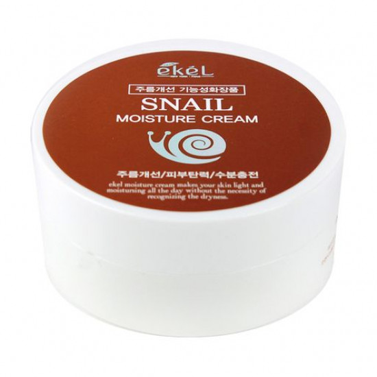 Зволожуючий крем для обличчя Ekel Snail Moisture Cream з муцином равлики Snail Moisture , засіб швидко вбирається і глибоко проникає, розгладжуючи та підтягуючи шкіру, покращуючи її загальний стан та зовнішній вигляд. Інтенсивно зволожує, зберігаючи надов Зволожуючий крем для обличчя Ekel Snail Moisture Cream з муцином равлики Snail Moisture , засіб швидко вбирається і глибоко проникає, розгладжуючи та підтягуючи шкіру, покращуючи її загальний стан та зовнішній вигляд. Інтенсивно зволожує, зберігаючи надов