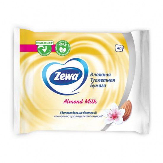 The damp Zewa toilet paper with aroma of an almond milk, 1-layer, 42 pieces The damp Zewa toilet paper with aroma of an almond milk, 1-layer, 42 pieces