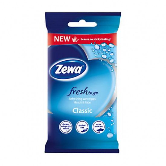 Wet towel wipes of Zewa Fresh to Go Classic, 10 pieces Wet towel wipes of Zewa Fresh to Go Classic, 10 pieces