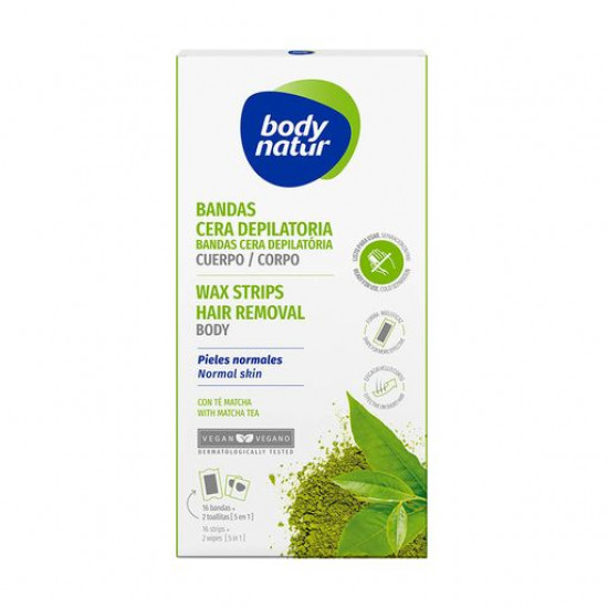 Восковые полоски для депиляции тела Body Natur Wax Strips for Body Normal-Dry Skin для нормальной и сухой кожи, с экстрактом чая матча, 16 шт+2 салфетки
Восковые полоски для депиляции тела Body Natur Wax Strips for Body Normal-Dry Skin для нормальной и сухой кожи, с экстрактом чая матча, 16 шт+2 салфетки