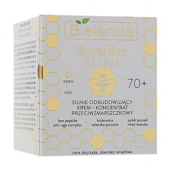 Відновлюючий крем-концентрат для обличчя Bielenda Royal Bee Elixir 70+ Cream Concentrate проти зморшок, 50 мл Відновлюючий крем-концентрат для обличчя Bielenda Royal Bee Elixir 70+ Cream Concentrate проти зморшок, 50 мл