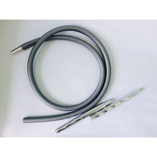 Silicone hose for Garden Premium hookah with an aluminum mouthpiece a silvery bamboo Silicone hose for Garden Premium hookah with an aluminum mouthpiece a silvery bamboo