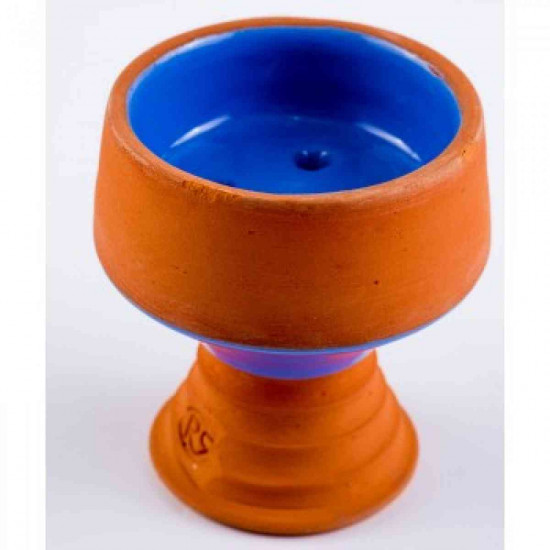 Чаша для кальяну RS Bowls TG (Turkish Glaze) класика персикова з синіми елементами Чаша для кальяну RS Bowls TG (Turkish Glaze) класика персикова з синіми елементами
