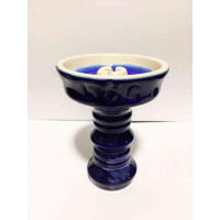 Bowl for a hookah of FOG Sakura Glaze (Fog the Oriental cherry Glaze) Blue with blue dredging
