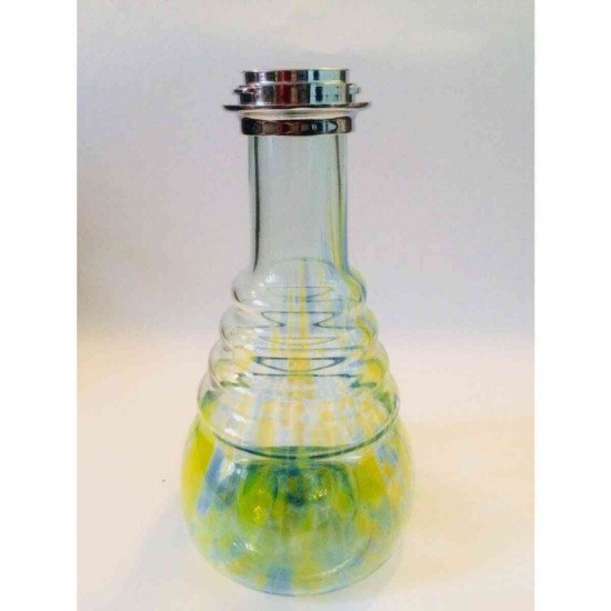 Flask for a hookah under click of Amy Deluxe (Amy Delux) blue-yellow Flask for a hookah under click of Amy Deluxe (Amy Delux) blue-yellow