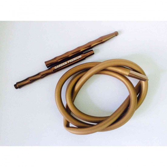 Silicone hose for Garden Premium hookah with an aluminum mouthpiece a gold bamboo Silicone hose for Garden Premium hookah with an aluminum mouthpiece a gold bamboo