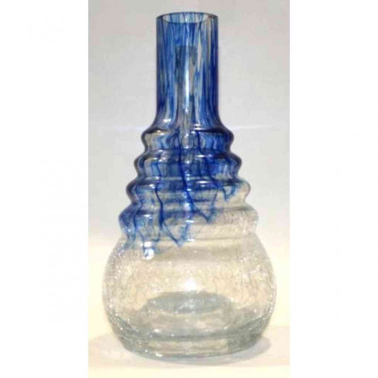 Flask for a hookah under click or the thread Amy Deluxe, Amy Stars, Kaya (Amy Delux, Amy Stars, Kai), etc. blue and transparent with effect of beaten glass Flask for a hookah under click or the thread Amy Deluxe, Amy Stars, Kaya (Amy Delux, Amy Stars, Kai), etc. blue and transparent with effect of beaten glass