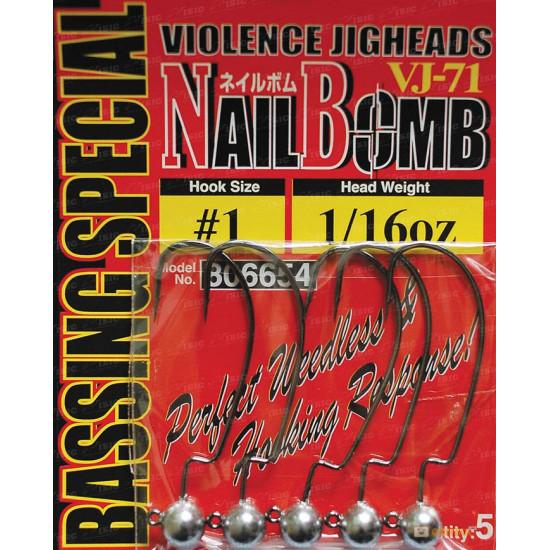 Гачок Decoy Nail Bomb VJ-71 1/0 1,8г Гачок Decoy Nail Bomb VJ-71 1/0 1,8г
