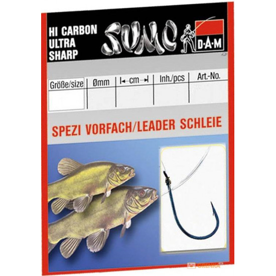 Гак з повідцем DAM Sumo Spezi Schleie (лин) №8, 10 шт. (black nickel) Гак з повідцем DAM Sumo Spezi Schleie (лин) №8, 10 шт. (black nickel)