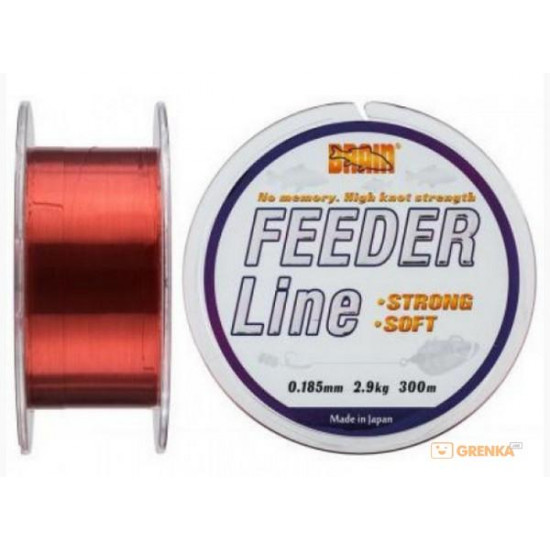 Ліска Brain Feeder 300 m 0,185 mm #1.2, 2.9 kg, 6.4 lb, ц.: copper (18587001) Ліска Brain Feeder 300 m 0,185 mm #1.2, 2.9 kg, 6.4 lb, ц.: copper (18587001)