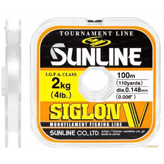 Ліска Sunline Siglon V 100м #08/0148мм 2кг Ліска Sunline Siglon V 100м #08/0148мм 2кг