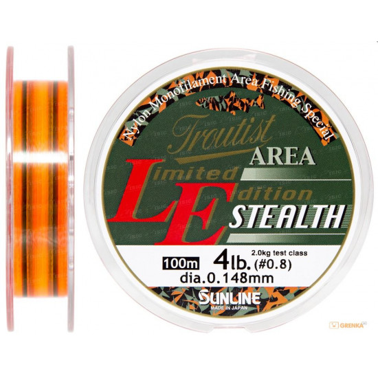 Ліска Sunline Troutist Area LE Stealth 100m #08/0,148mm 2кг Ліска Sunline Troutist Area LE Stealth 100m #08/0,148mm 2кг