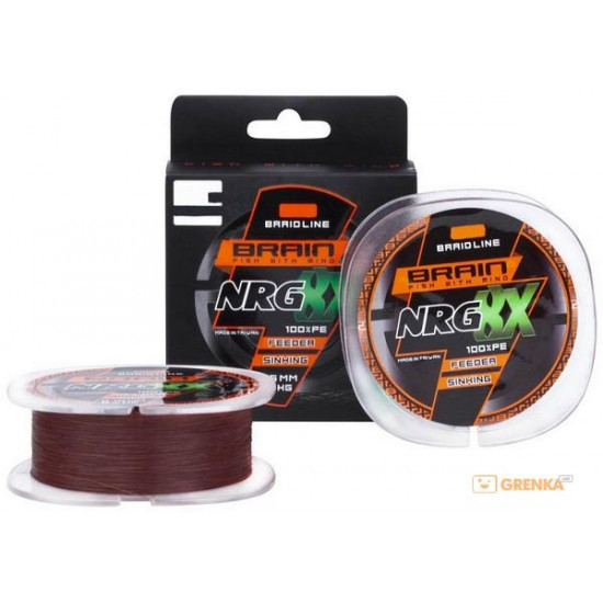 Шнур Brain NRG 8X sinking, 200m, 0.14mm 11.2kg ц:brown (18582090) Шнур Brain NRG 8X sinking, 200m, 0.14mm 11.2kg ц:brown (18582090)