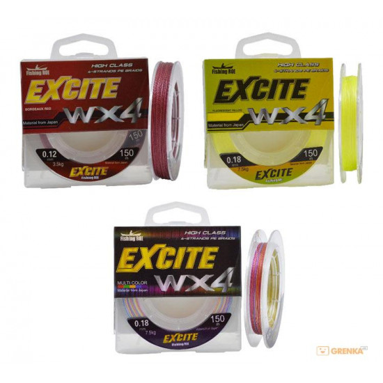 Шнур Fishing ROI Excite WX4 150m 0,14mm (bordeaux red) Шнур Fishing ROI Excite WX4 150m 0,14mm (bordeaux red)