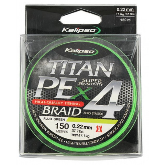 Шнур Kalipso Titan PE X4 FG 150м 0.20мм (4106010) Шнур Kalipso Titan PE X4 FG 150м 0.20мм (4106010)