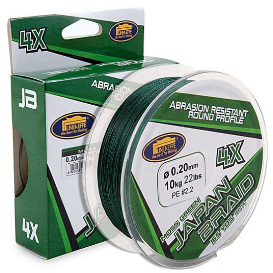 Шнур Lineaeffe Japan Braid 4X Moss Green 150м-165yds 0.22мм FishTest-12.70кг (3016022) Шнур Lineaeffe Japan Braid 4X Moss Green 150м-165yds 0.22мм FishTest-12.70кг (3016022)