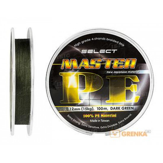 Shnur Select Master PE of 150 m (dark green) 0.24 mm 29 kg Shnur Select Master PE of 150 m (dark green) 0.24 mm 29 kg
