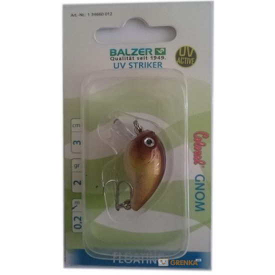 Воблер Balzer Colonel UV Striker Gnom FL Amber 3см. 3гр (13466 012) Воблер Balzer Colonel UV Striker Gnom FL Amber 3см. 3гр (13466 012)