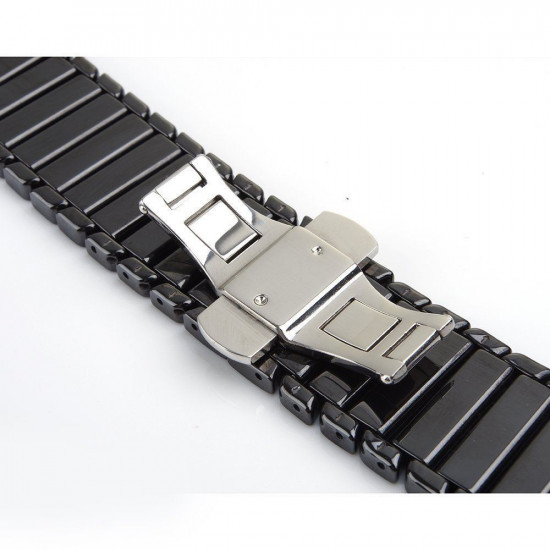 Ceramic strap STR 1-Bead Ceramic Band for Apple Watch 38/40/41 mm (Series SE/7/6/5/4/3/2/1) - Black Ceramic strap STR 1-Bead Ceramic Band for Apple Watch 38/40/41 mm (Series SE/7/6/5/4/3/2/1) - Black