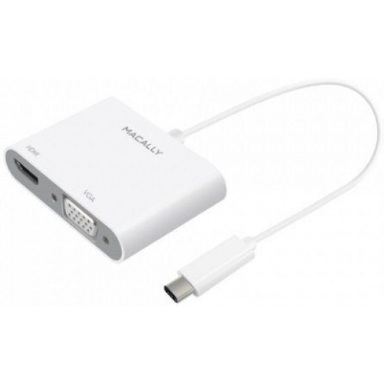 Adapter Macally from USB-C 3.1 ports to VGA port and HDMI 4K port, white (UCVH4K) Adapter Macally from USB-C 3.1 ports to VGA port and HDMI 4K port, white (UCVH4K)
