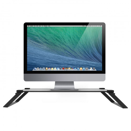 Macally Tempered Glass Laptop and Monitor Stand - Black Macally Tempered Glass Laptop and Monitor Stand - Black